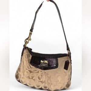 Coach Beige and Dark Brown Shoulder Bag